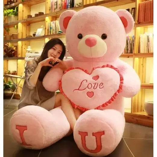 Hellrot Farbe Großer Teddy Plüschbär I Love You – Weiches Kuscheltier